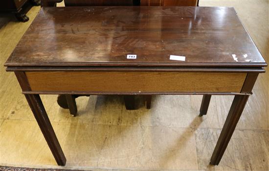 George III mahogany card table(-)